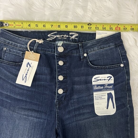 Seven7 Women's Ultra High Rise Ankle Skinny Exposed Button Front Jeans Sz 16 NWT - Picture 8 of 12